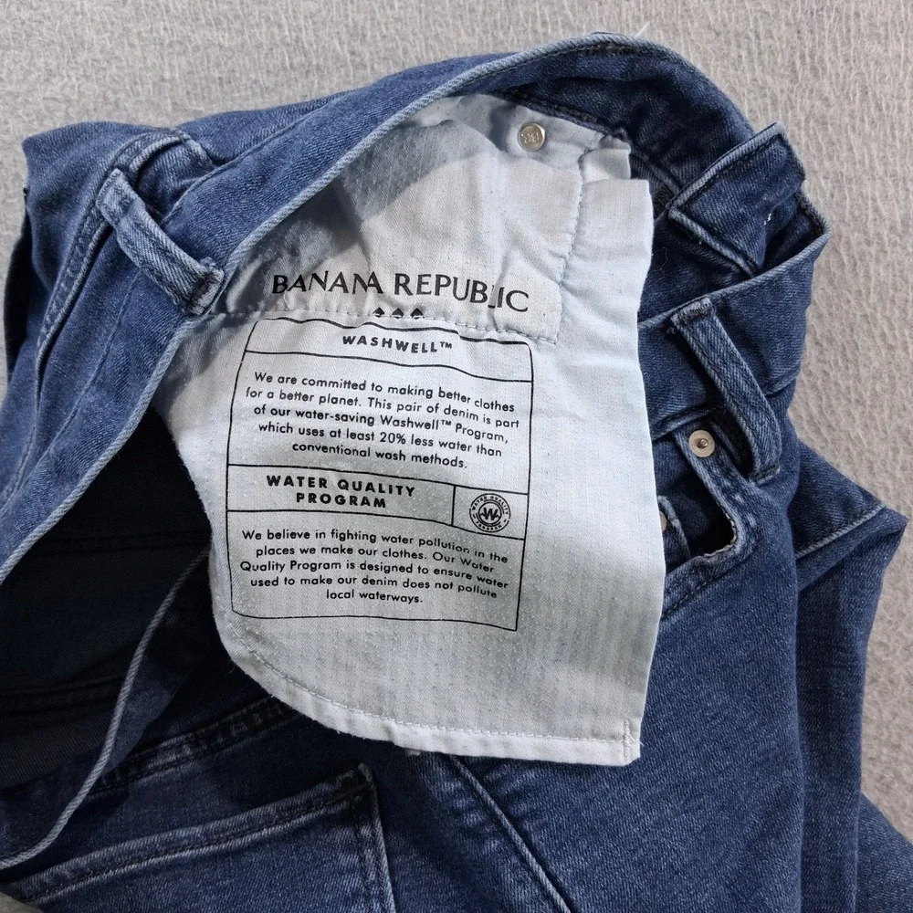 Banana Republic Travel Jean Mens 34x32 Slim Fit Blue Dark Wash Stretch Denim